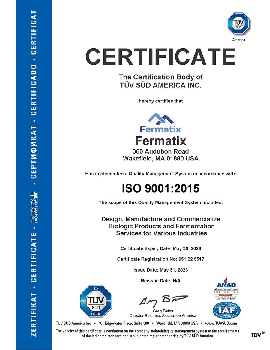 ISO 9001:2015 Certificate | Fermatix